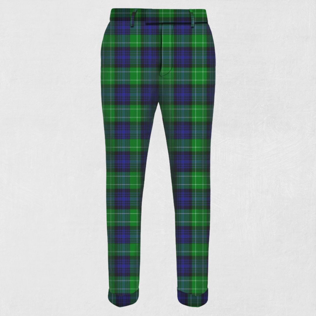 Hand Made Abercrombie Tartan Trouser - Front View showcasing the classic Abercrombie Tartan pattern with a tailored fit.