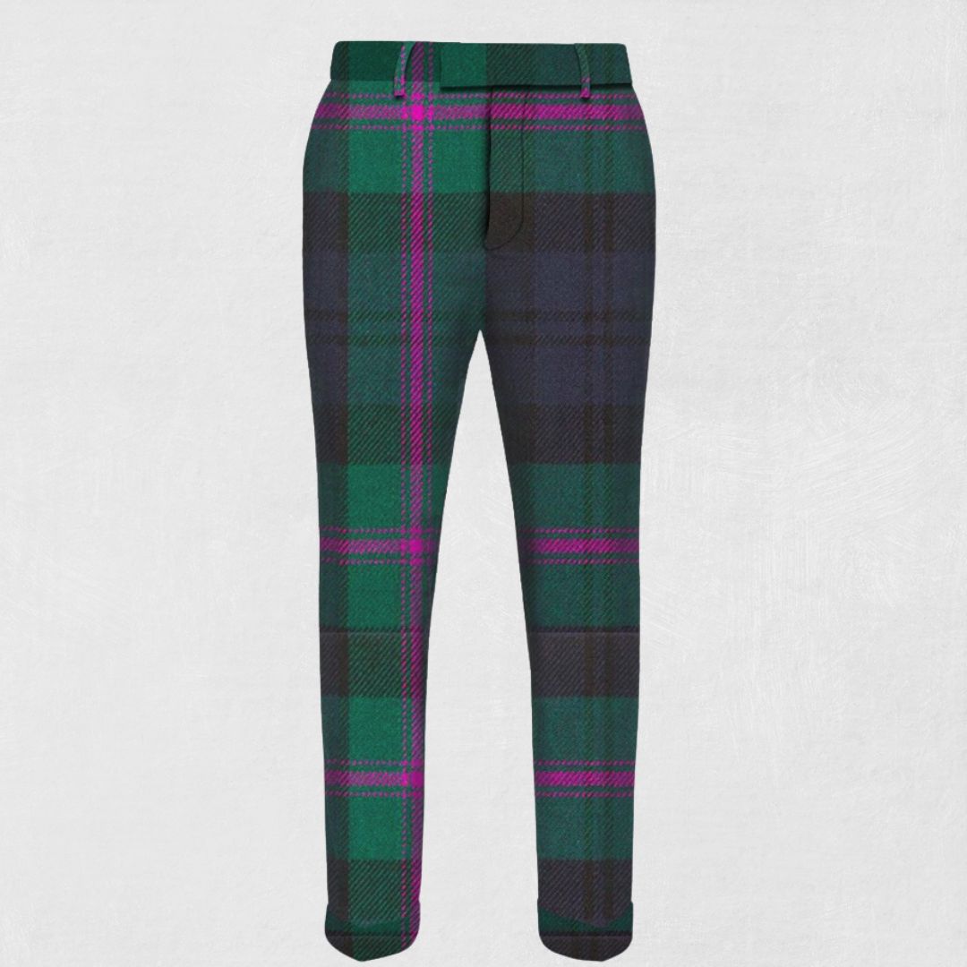 Handmade Baird Tartan Trousers - Front view showcasing the classic Baird tartan pattern and tailored fit.