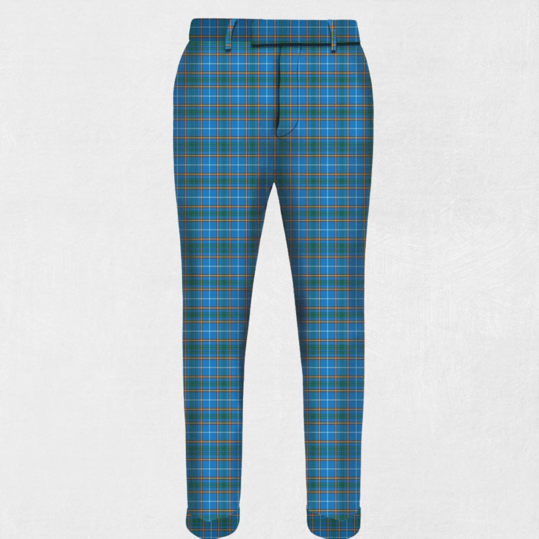 Handmade Bains of Caithness Tartan Trousers - Front view showcasing the distinctive tartan pattern and tailored fit.