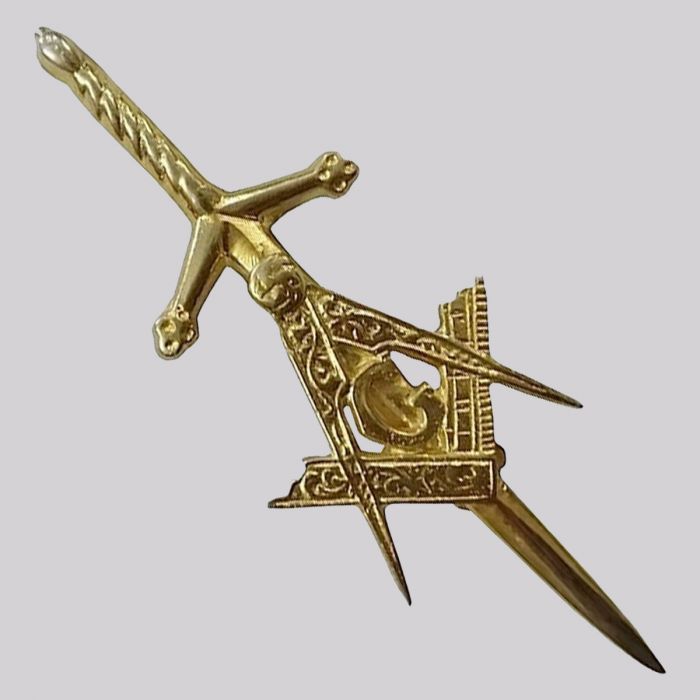Antique Masonic Kilt Pin with detailed Masonic symbol, elegant design, and high-quality craftsmanship