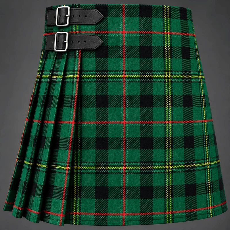 Cameron House Tartan Kilt featuring authentic Scottish clan tartan with traditional pleated Highland design