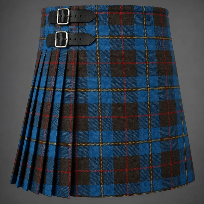 Cameron Hunting Tartan Kilt featuring authentic Scottish clan tartan with traditional pleated Highland design