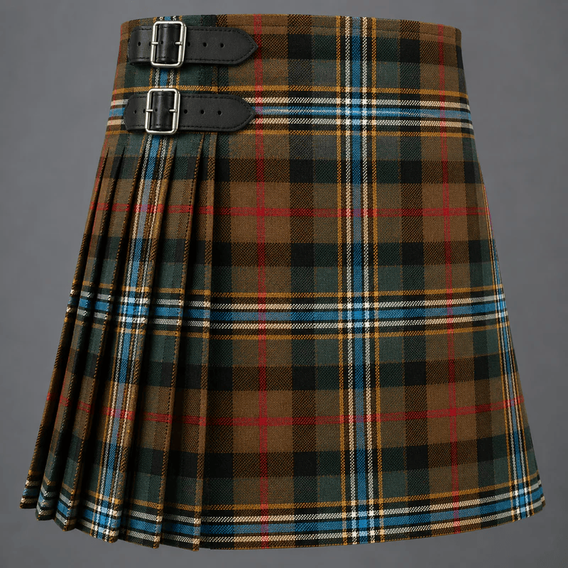Campbell Hunting Tartan Kilt featuring authentic Scottish clan tartan with traditional pleated Highland design