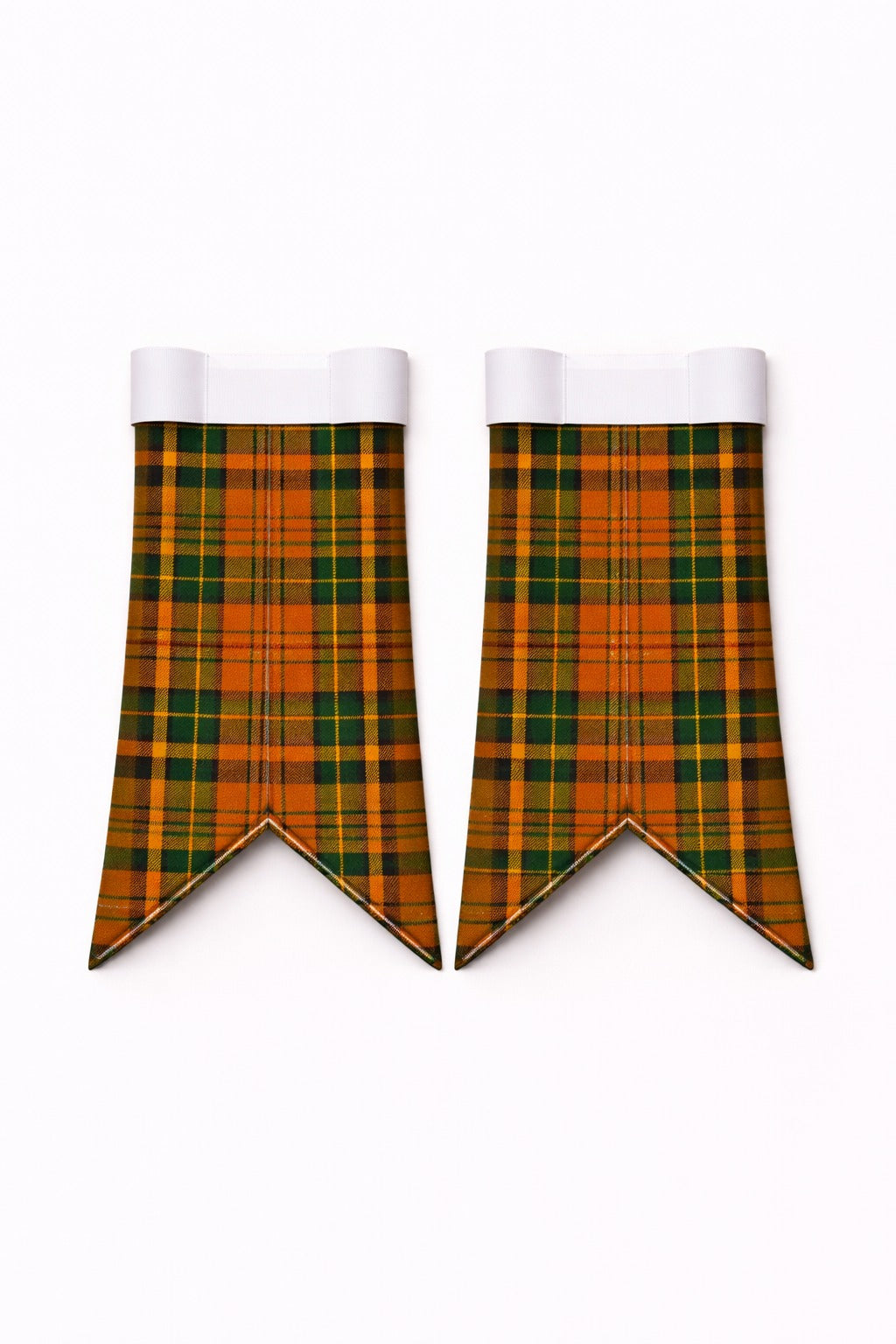 Handmade Celtic Combat tartan kilt in green, navy, and red overcheck pattern