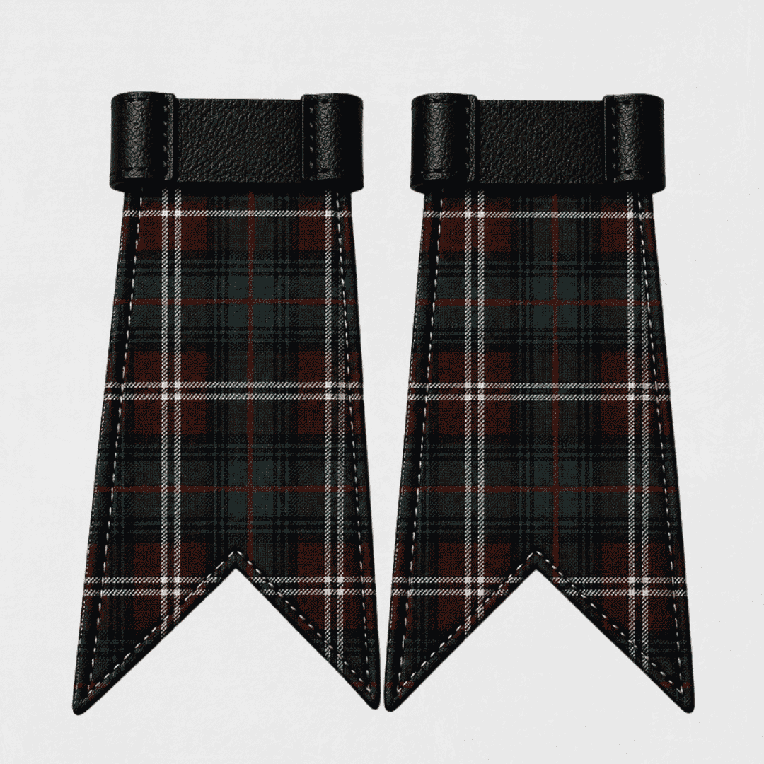 Chisholm Hunting Modern tartan kilt flashes paired with traditional Highland kilt hose accessory