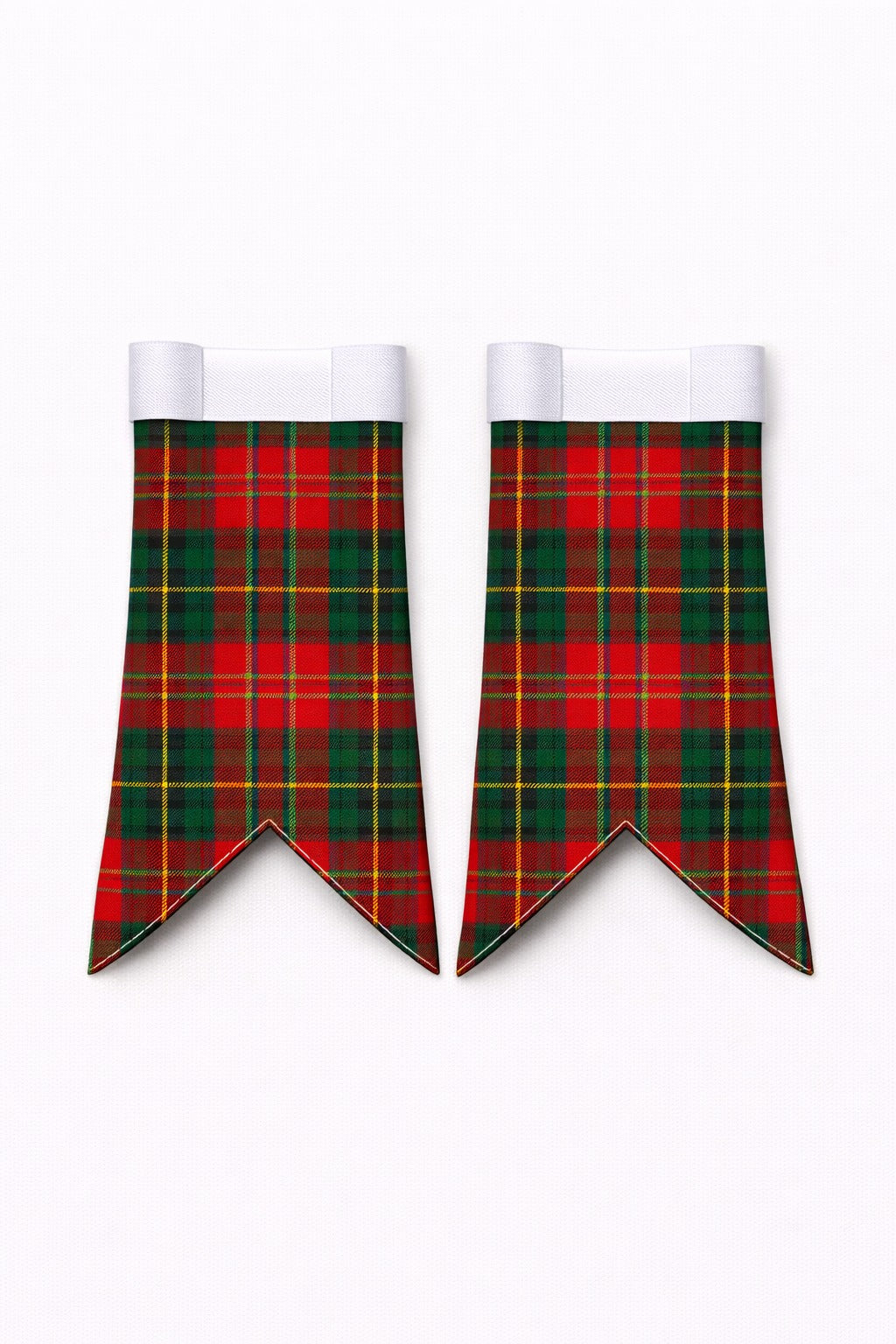 Handmade Christmas tartan kilt in red, green, and white festive pattern