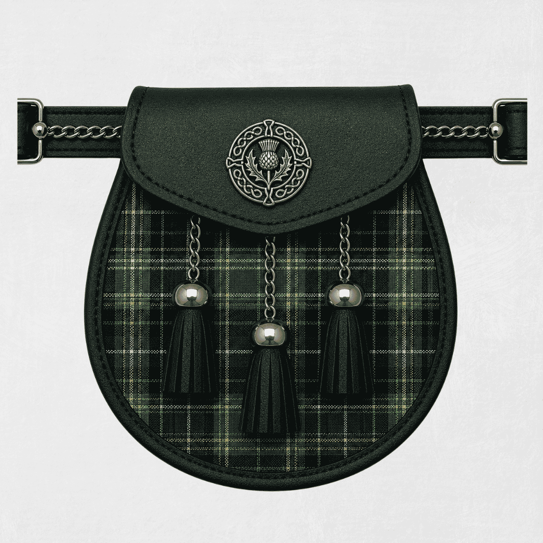 Clan MacKellar Modern tartan sporran for traditional Scottish Highland dress and kilt outfits
