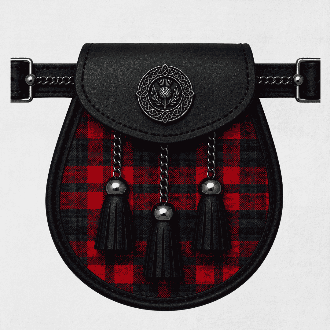 Clan Macnaughton Modern tartan sporran for traditional Scottish kilt attire and Highland formal wear
