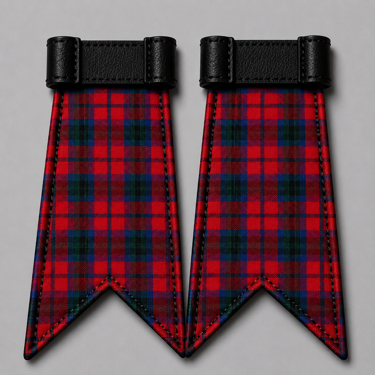 Clan Macnaughton Modern tartan flashes for Highland kilt hose in authentic Scottish tartan fabric