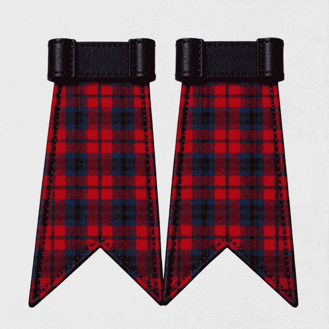 Clan Macnaughton Modern tartan flashes for Highland kilt hose in authentic Scottish tartan fabric