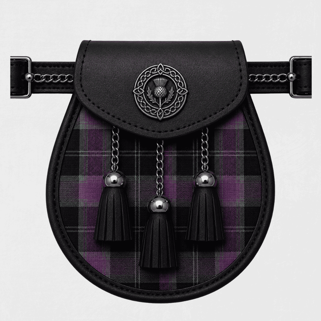 County Carlow Ancient tartan sporran accessory for Scottish and Irish kilt outfits