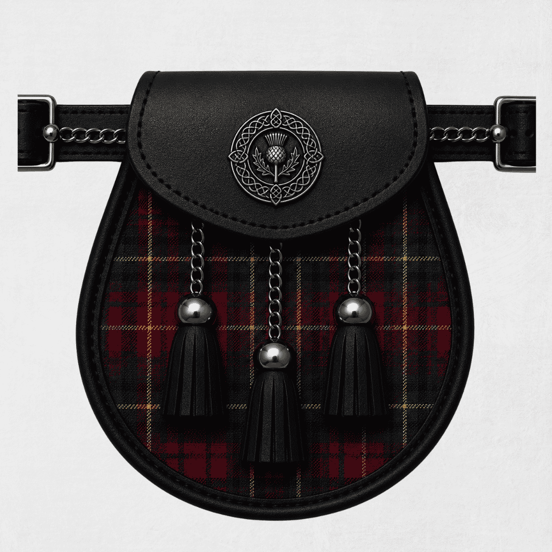 County Meath Modern tartan sporran accessory for Highland kilt outfits and traditional Scottish formal wear