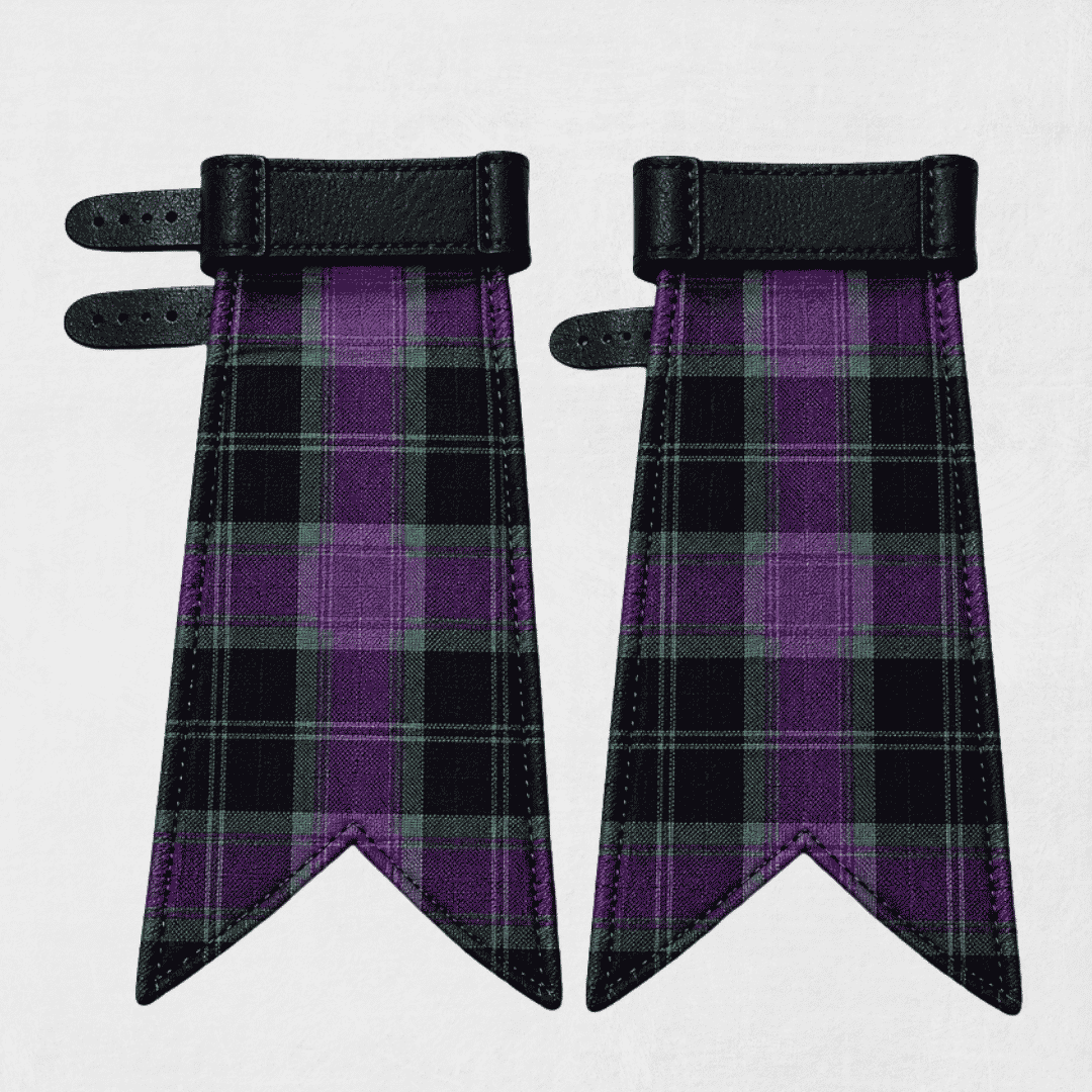 County Carlow Ancient tartan flashes designed for kilt hose and traditional Highland dress accessories