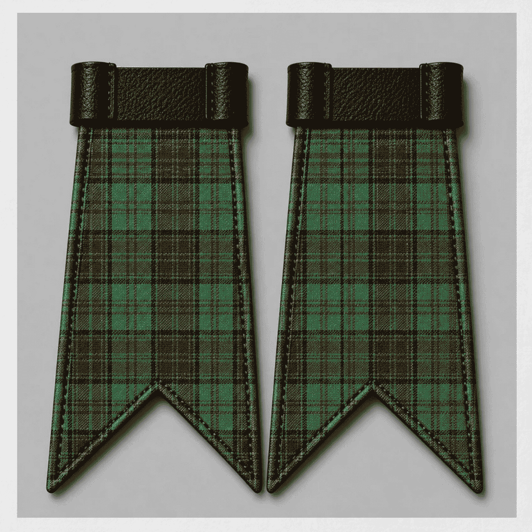 County Dublin tartan flashes accessory paired with kilt hose for traditional Highland and Irish dress wear