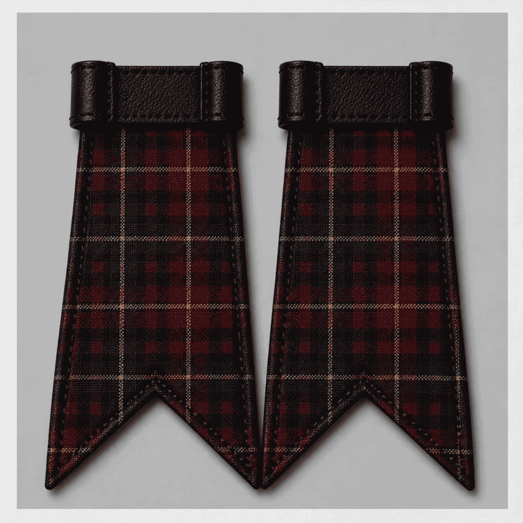 County Meath Modern tartan kilt flashes paired with Highland hose for traditional Scottish and Irish dress wear