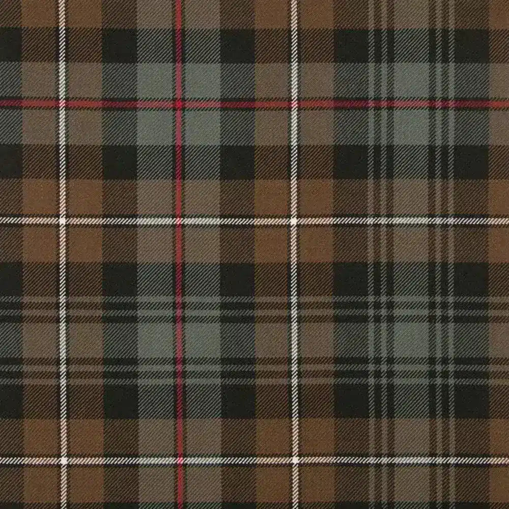 Front view of Custom Made Mackenzie Weathered Tartan Trouser showcasing the weathered Mackenzie tartan pattern