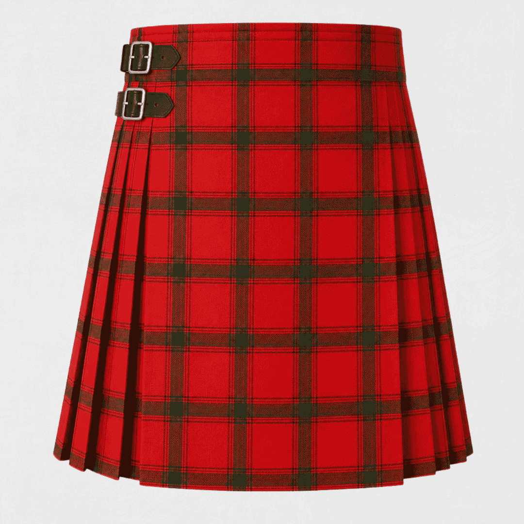 Darroch Tartan Kilt featuring authentic Scottish clan tartan with traditional pleated Highland design