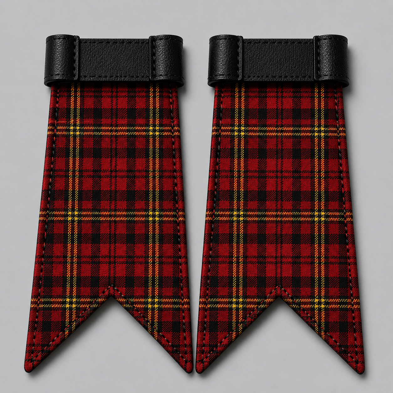 Davis Modern tartan flashes accessory for kilt hose in traditional Scottish Highland dress attire