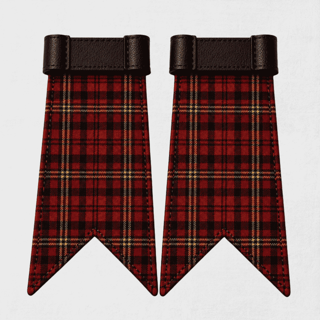 Davis Modern tartan flashes accessory for kilt hose in traditional Scottish Highland dress attire