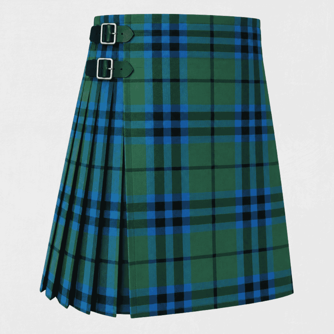 Falconer Tartan Kilt featuring authentic Scottish clan tartan with traditional pleated Highland design