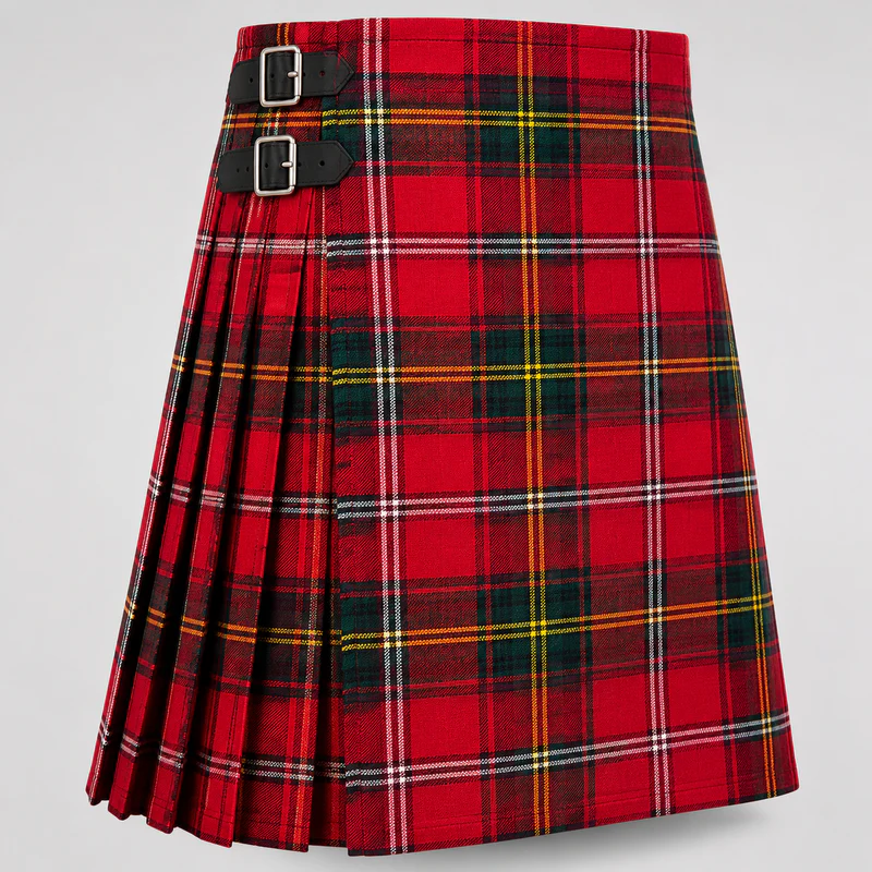 Fullerton Tartan Kilt featuring authentic Scottish clan tartan with traditional pleated Highland design