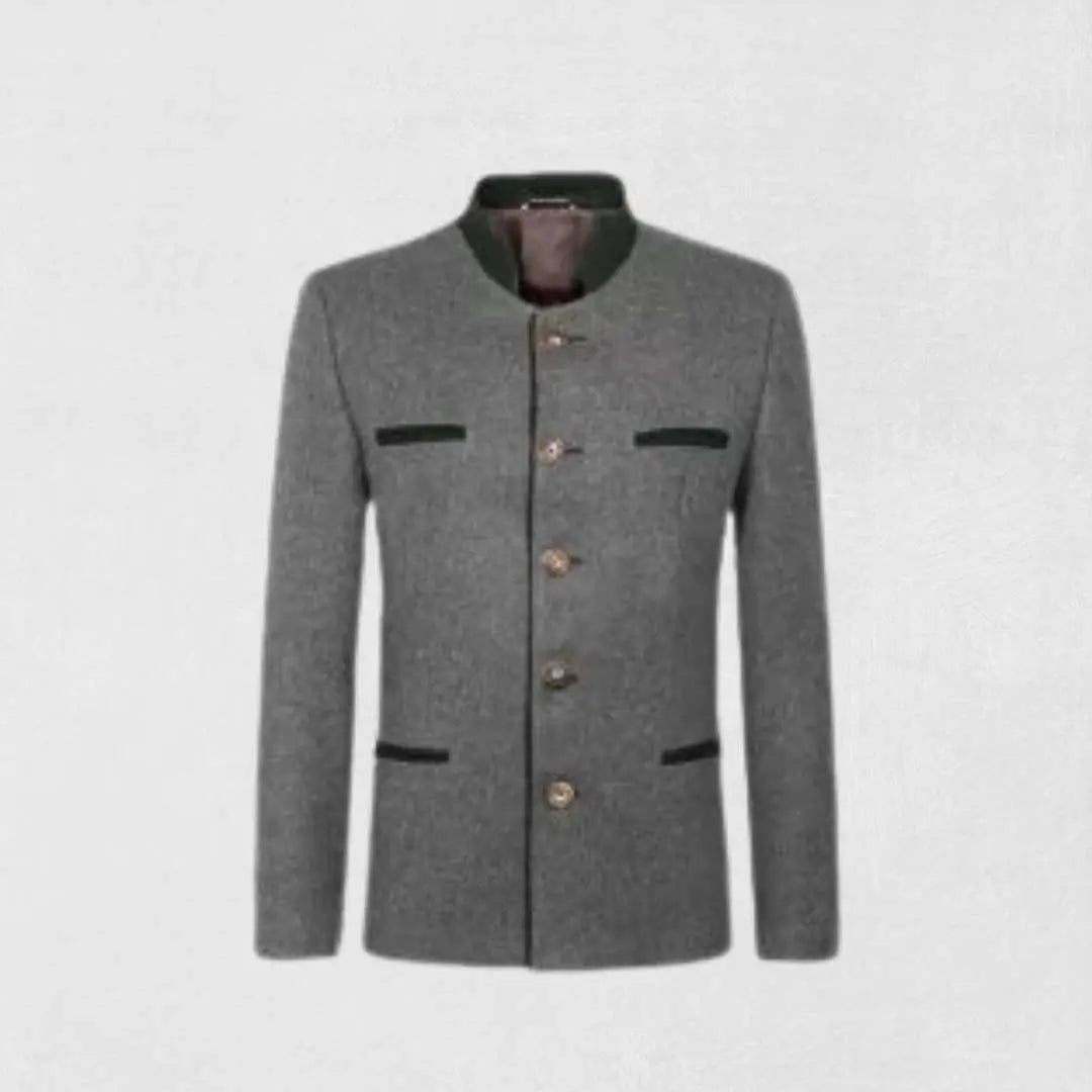 Grey Bavarian Tyrol Loden Trachten Jacket – German Oktoberfest Wear