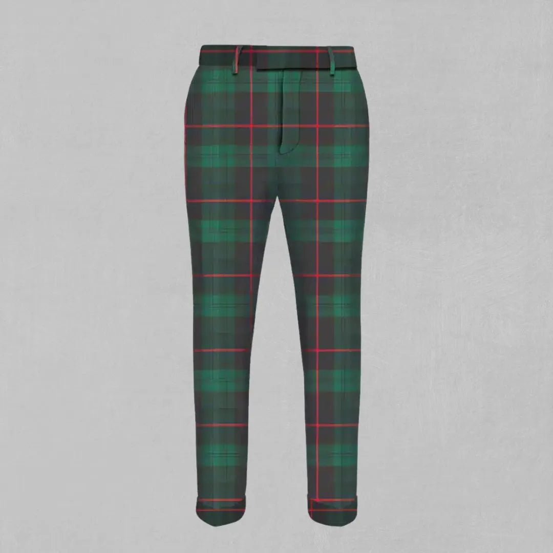 Handmade Armstrong Tartan Trousers - Front view showing the classic tartan pattern and tailored fit.