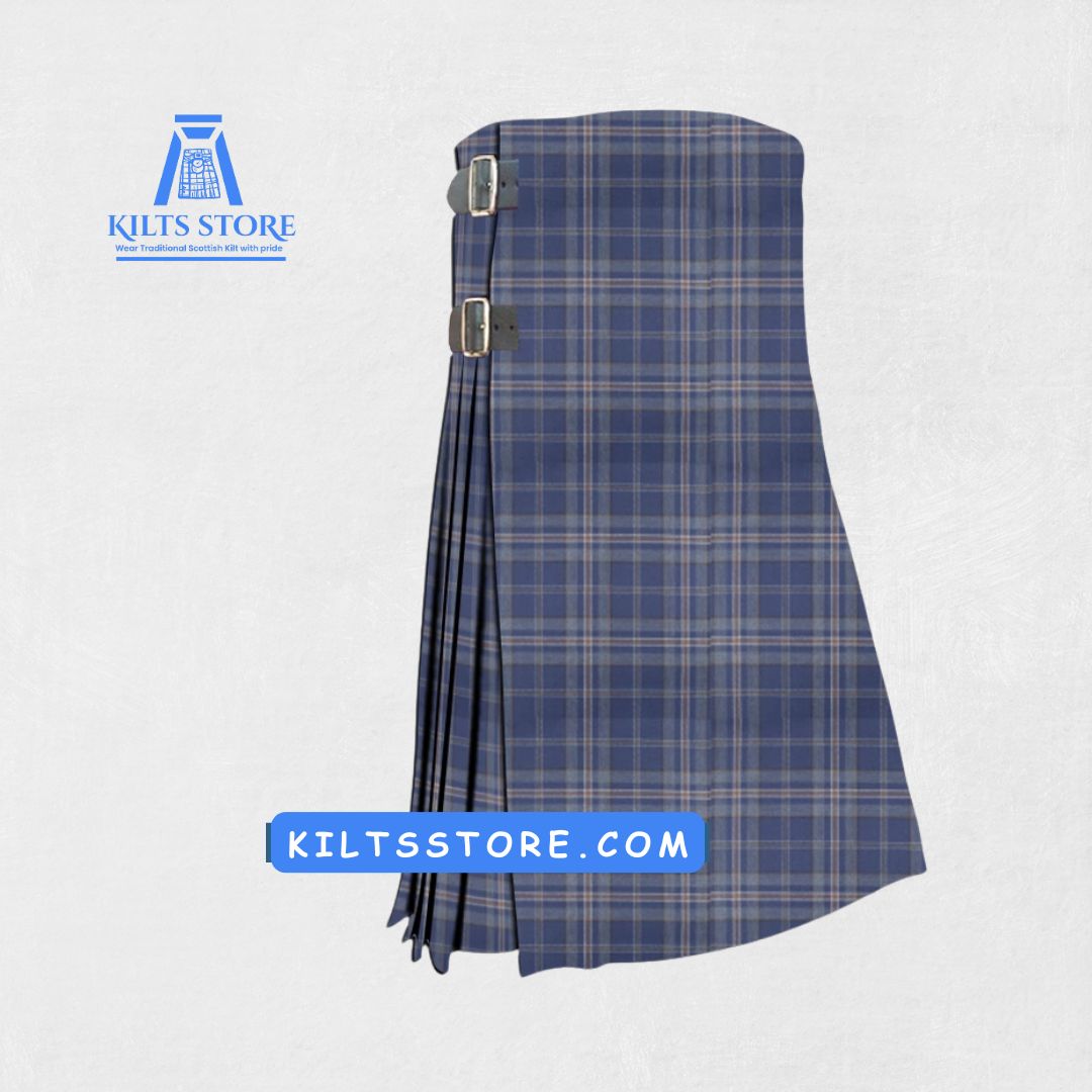 Back view of the Hand-made Arran Mist Tartan Kilt, highlighting the tailored fit and adjustable strap details for a secure, comfortable fit.