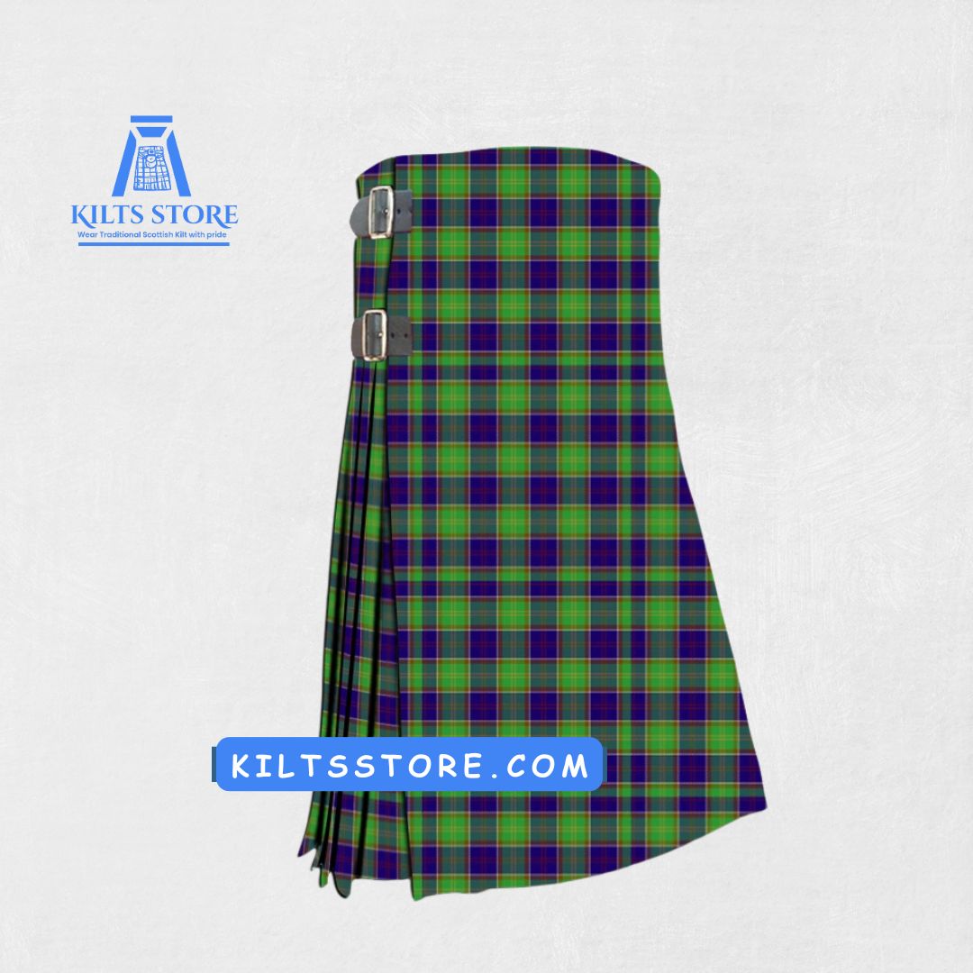 Back view of the Hand-made Ayrshire Tartan Kilt, highlighting the tailored fit and adjustable strap details for a secure, comfortable fit.