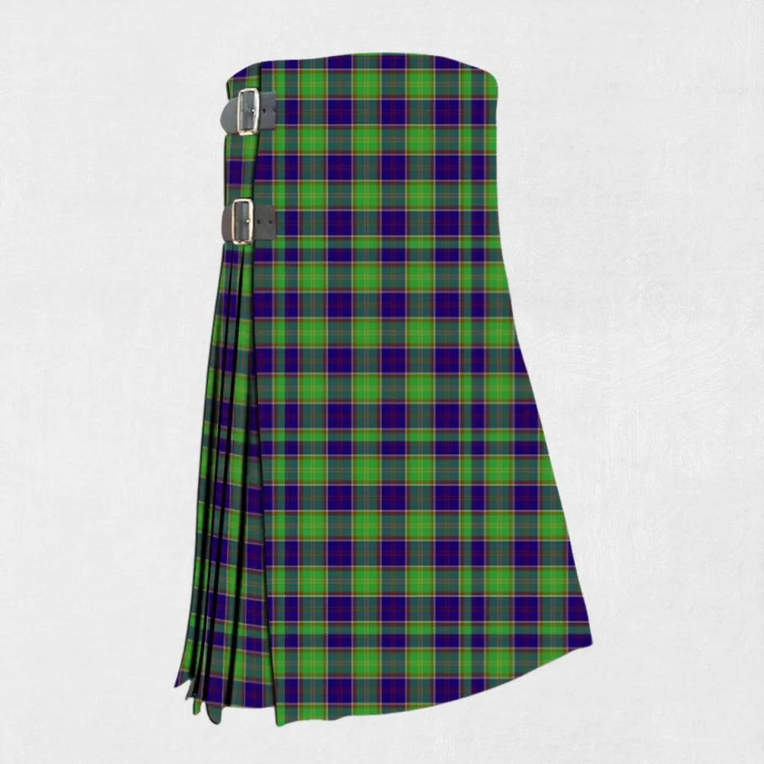 Back view of the Hand-made Ayrshire Tartan Kilt, highlighting the tailored fit and adjustable strap details for a secure, comfortable fit.