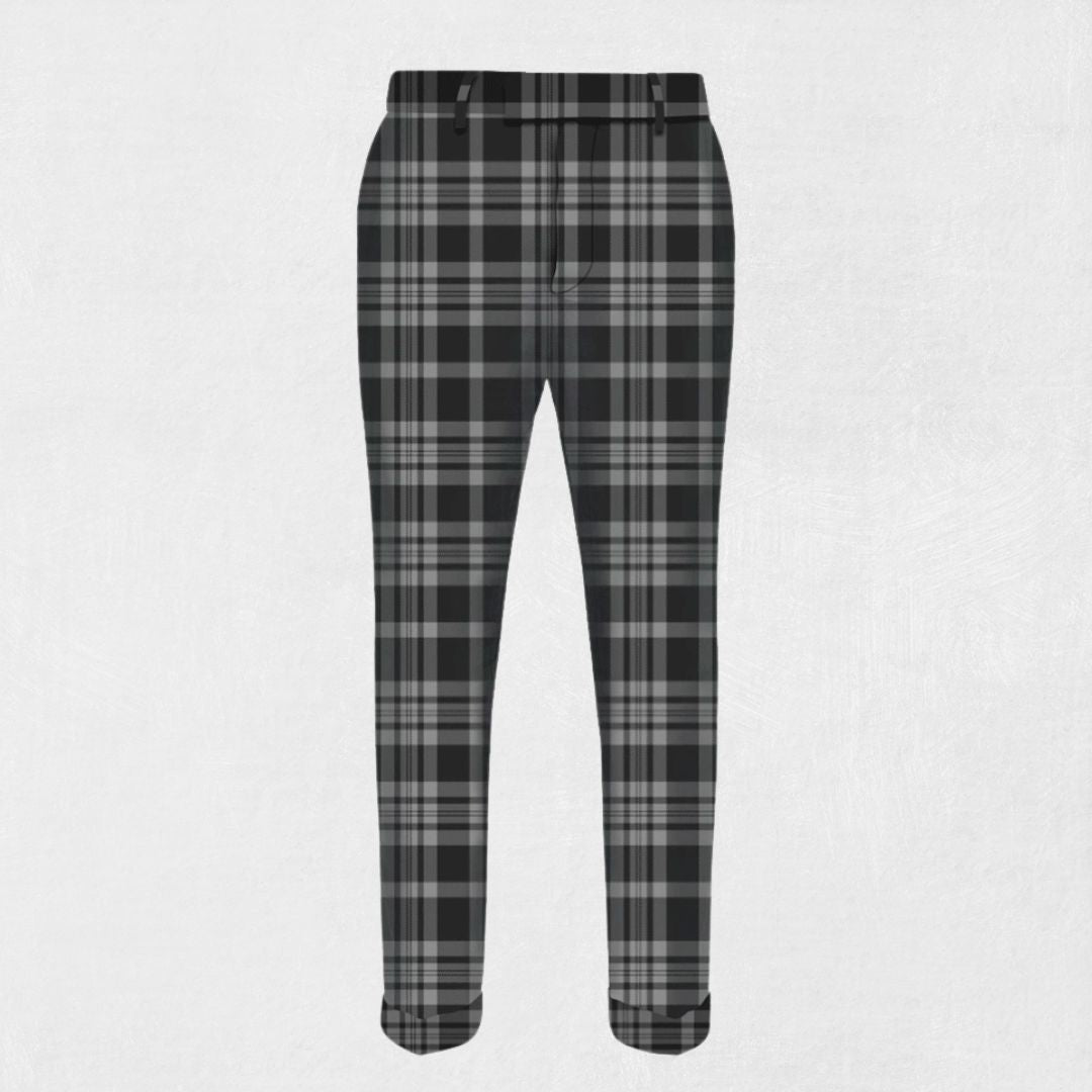 Handmade Black Isle Tartan Trousers - Front view showcasing the bold Black Isle tartan pattern and tailored fit.
