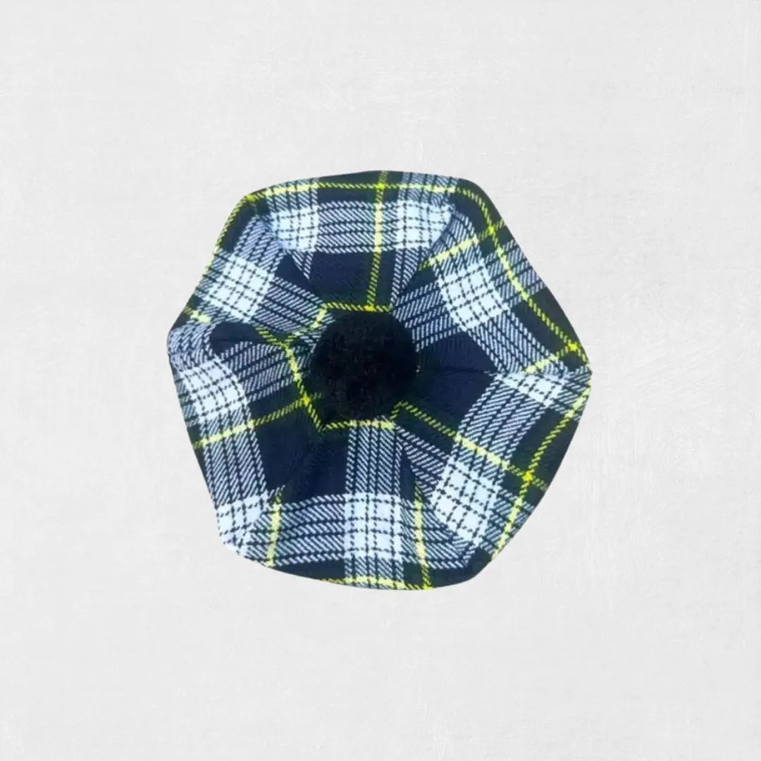 Handmade Gordon tartan Tam o' Shanter hat with traditional plaid pattern and Kiltsstore branding.