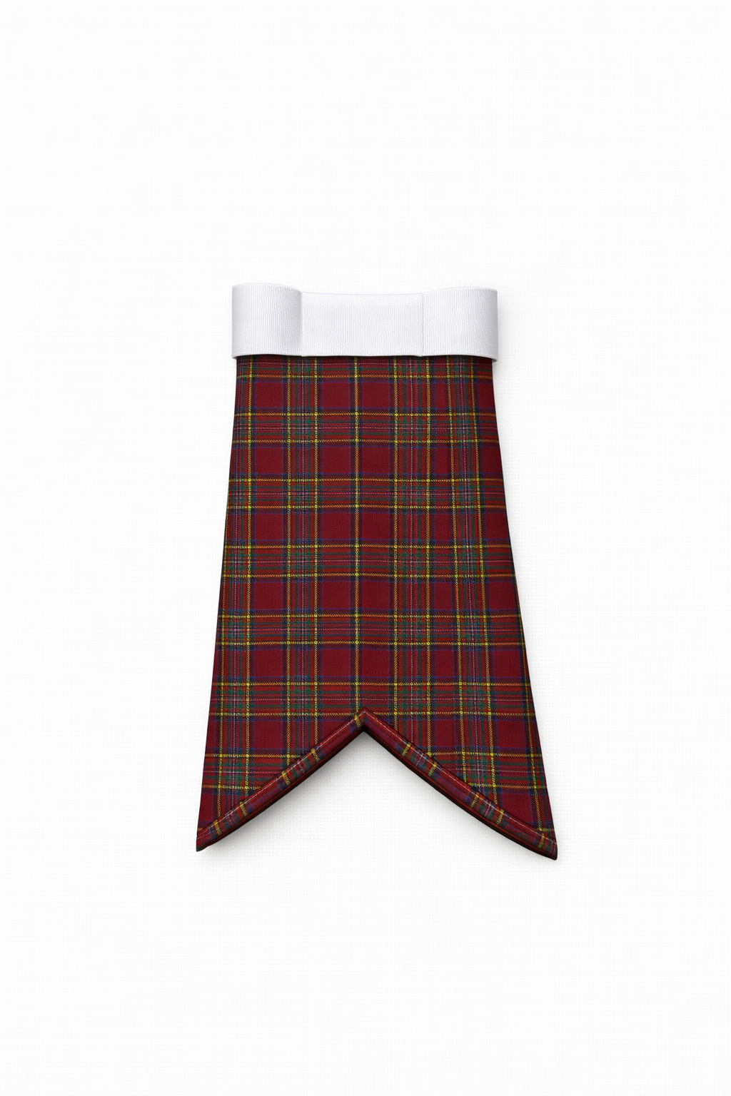 Hand Made Hepburn tartan flashes worn with traditional Scottish kilt hose for Highland dress