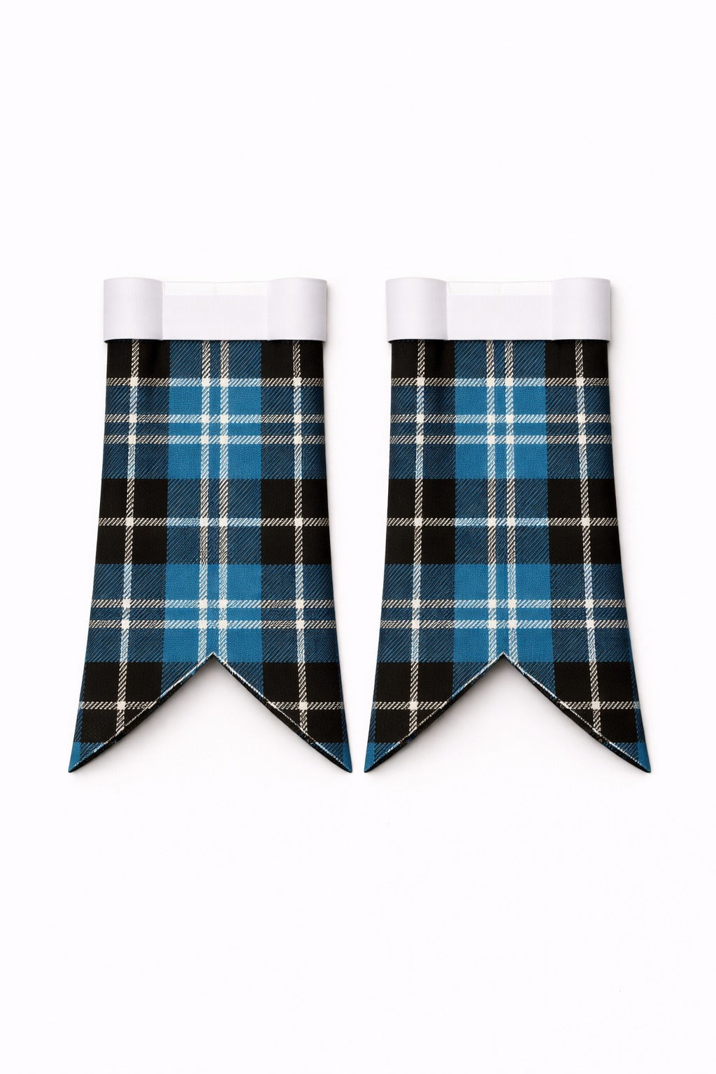 Handmade Clarke Ancient tartan kilt in green, navy, and red overcheck pattern