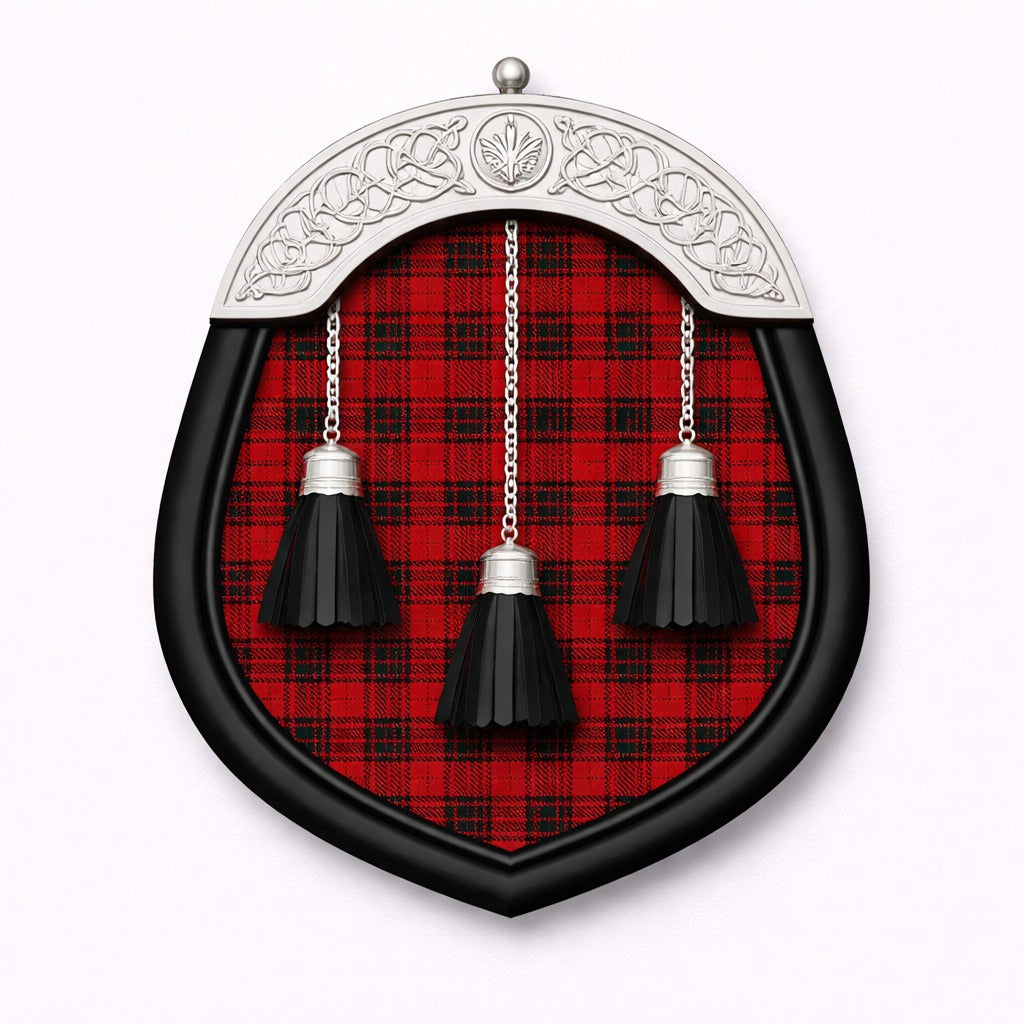 Handmade Brodie tartan sporran with traditional Scottish design worn with kilt