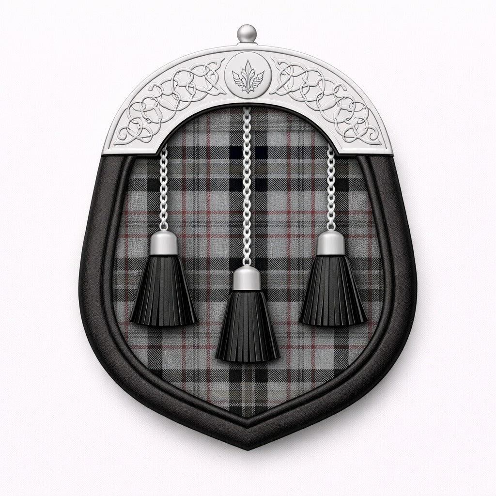 Harris tartan sporran with traditional Highland design for Scottish kilt outfits