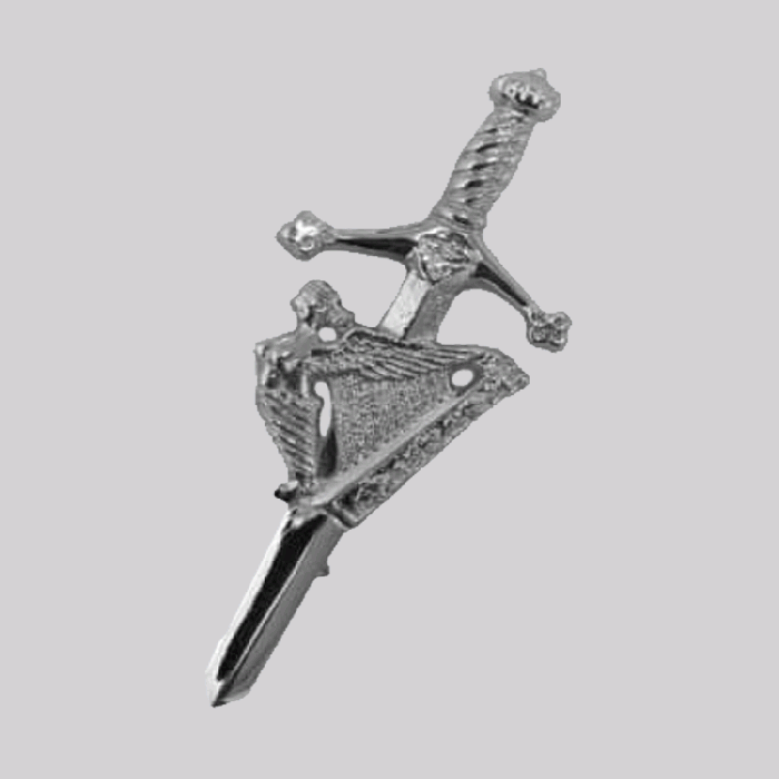 Custom Irish Harp Kilt Pin with Chrome Finish – Traditional Celtic Accessory