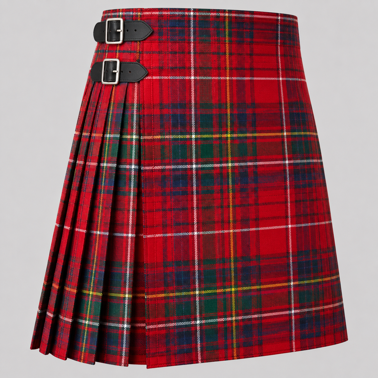 Lumsden Tartan Kilt featuring authentic Scottish clan tartan with traditional pleated Highland design