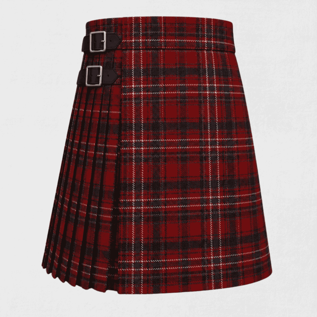 MacAlister Tartan Kilt featuring authentic Scottish clan tartan with traditional pleated Highland design