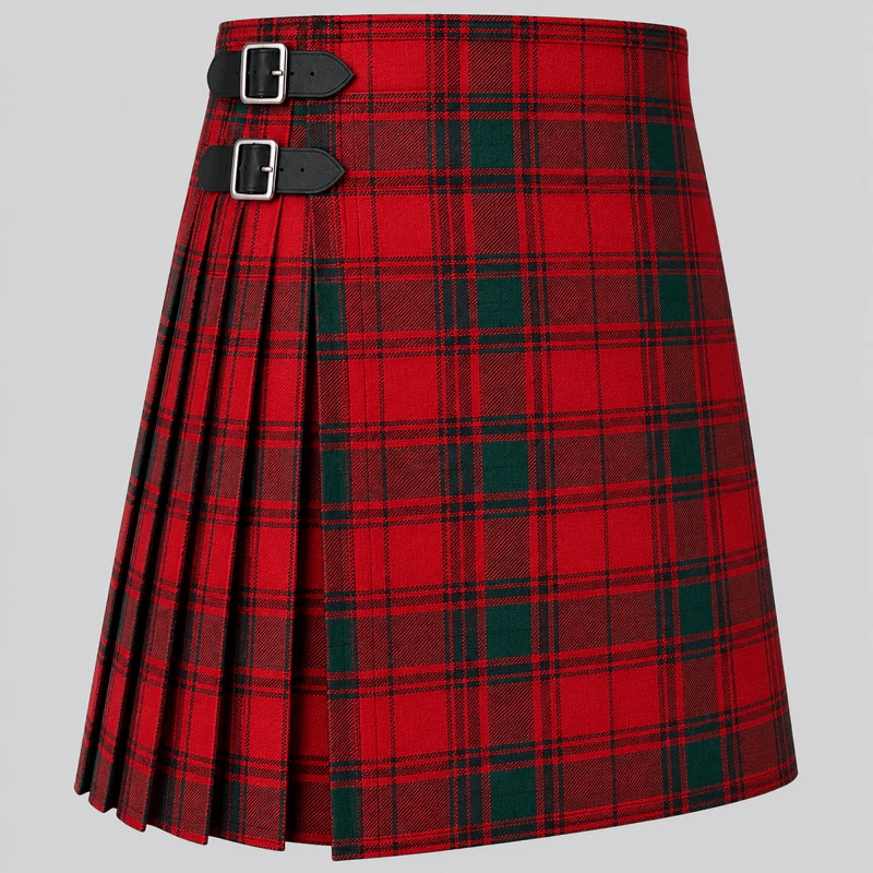 MacColl Tartan Kilt featuring authentic Scottish clan tartan with traditional pleated Highland design