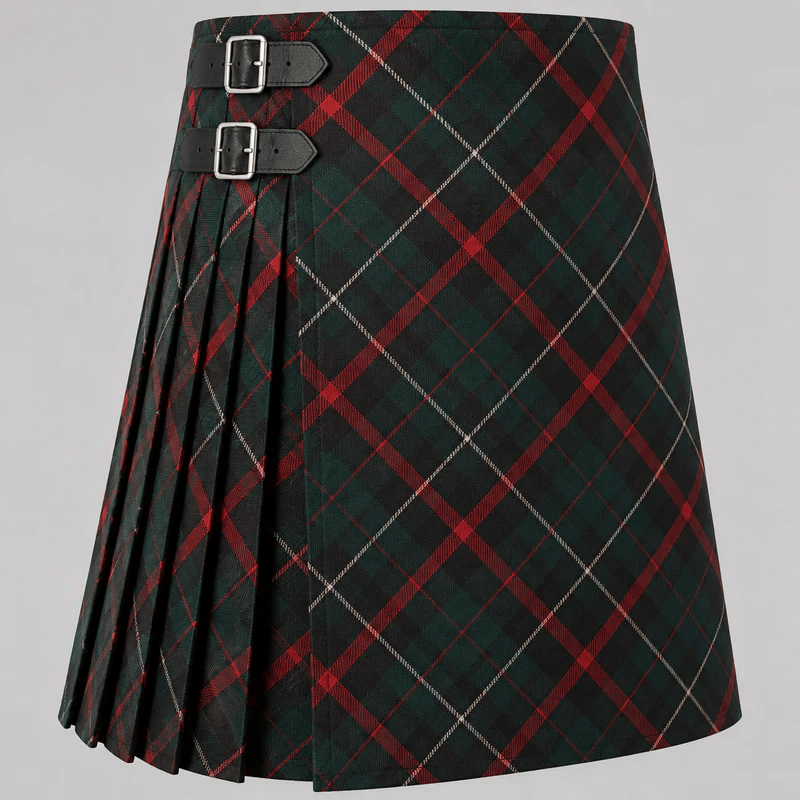 MacDiarmid Tartan Kilt featuring authentic Scottish clan tartan with traditional pleated Highland design