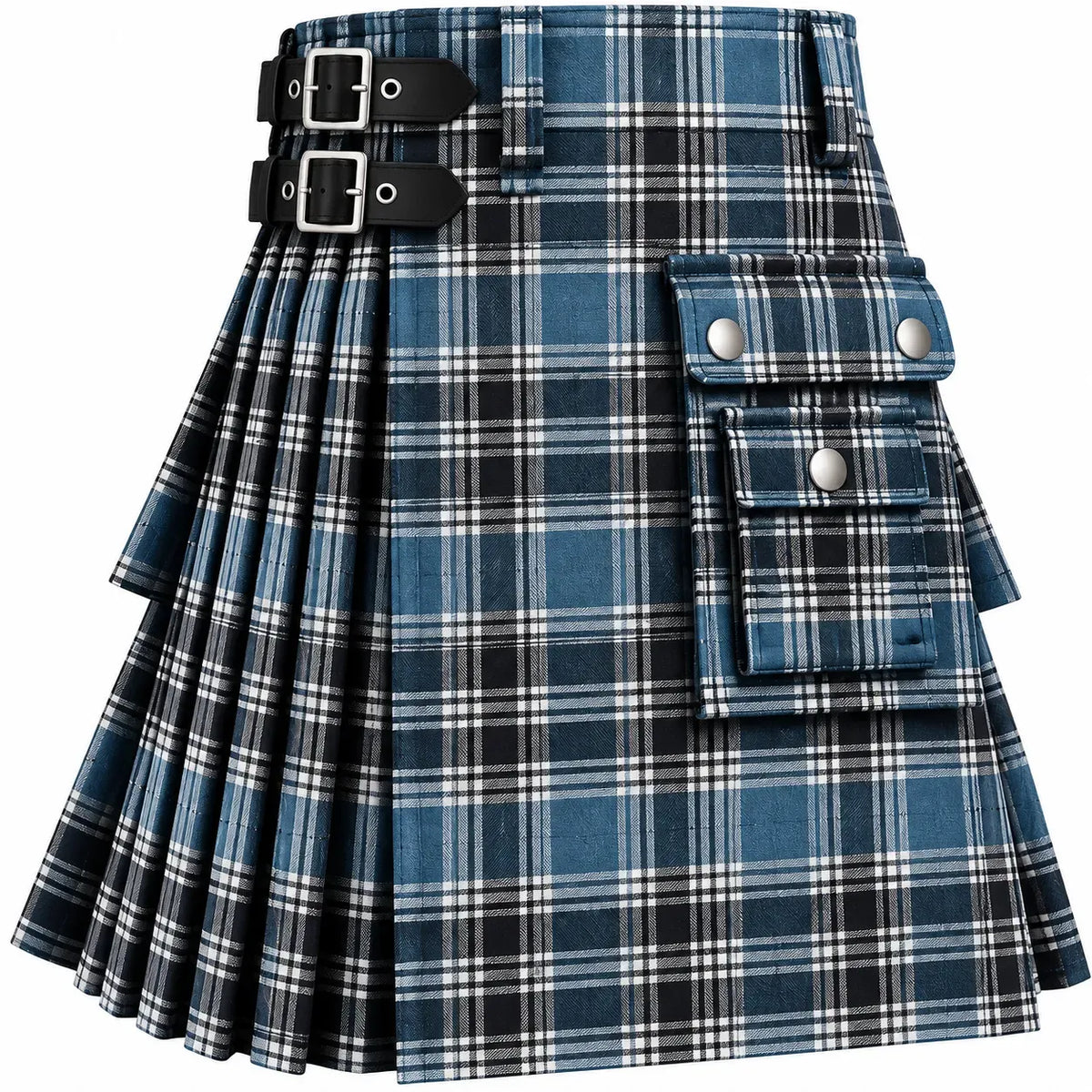 MacDonald Lord of the Isles Hunting Blue Tartan Kilt in traditional Scottish Highland style