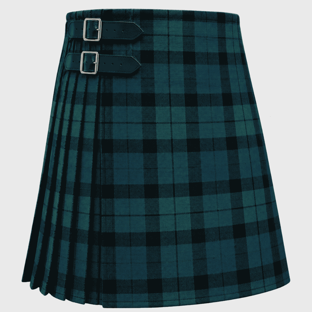 MacKay Tartan Kilt featuring traditional Scottish clan tartan with knife pleats and classic Highland styling