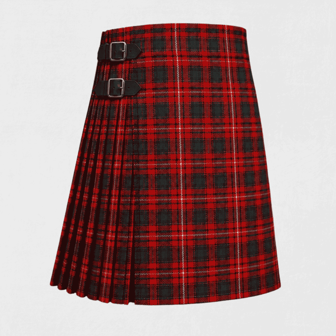 MacKinnon Tartan Kilt featuring authentic Scottish clan tartan with traditional pleated Highland design