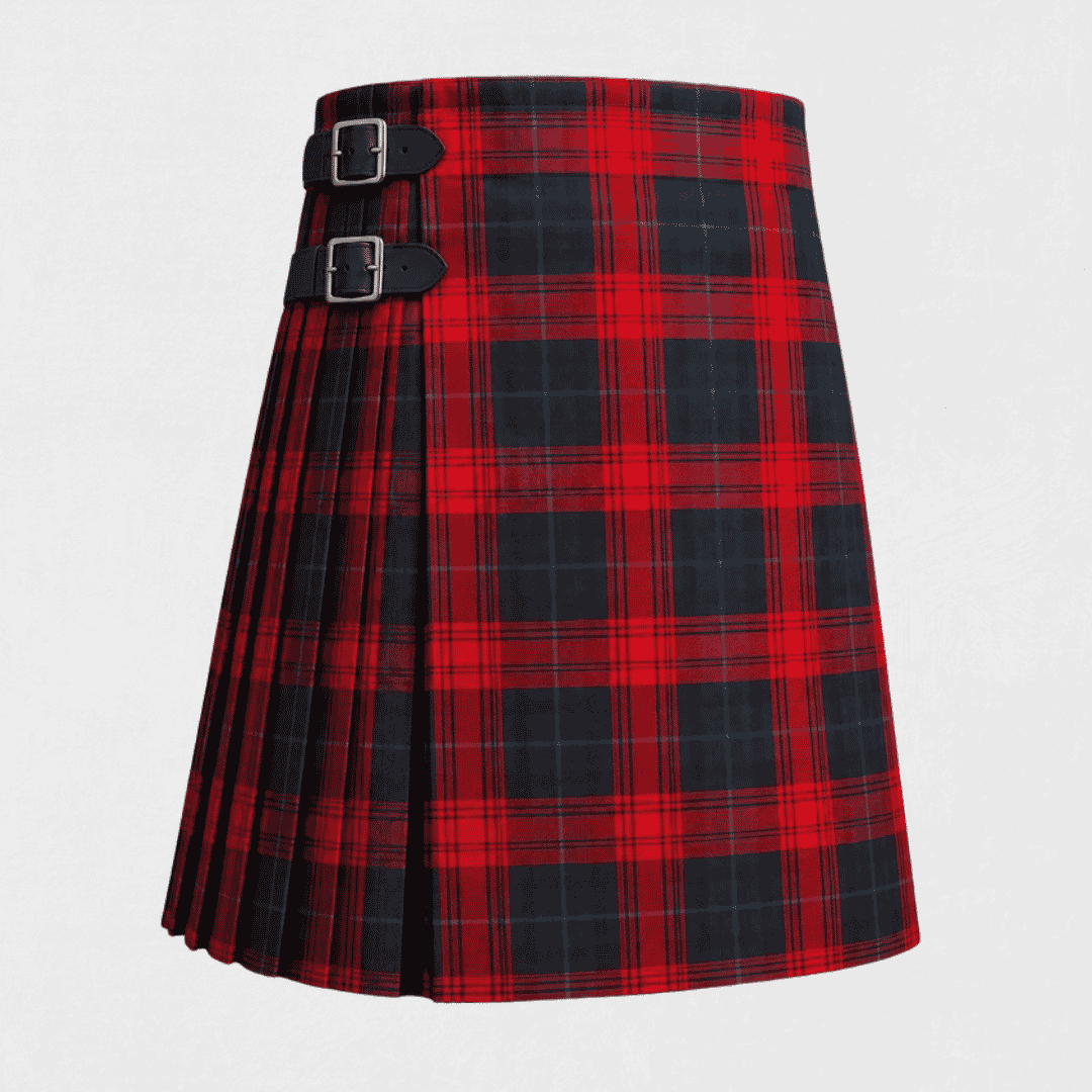MacLachlan Tartan Kilt featuring authentic Scottish clan tartan with traditional pleated Highland design