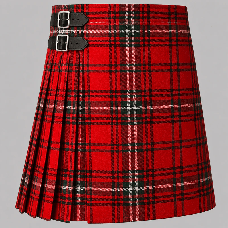 MacLaine of Lochbuie Tartan Kilt featuring authentic Scottish clan tartan with traditional pleated Highland design