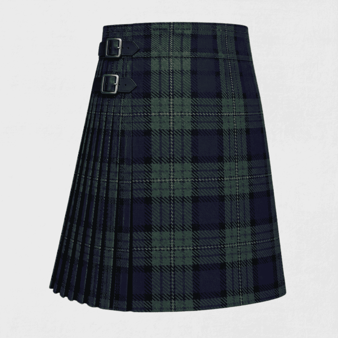 MacLean Tartan Kilt featuring authentic Scottish clan tartan with traditional pleated Highland design
