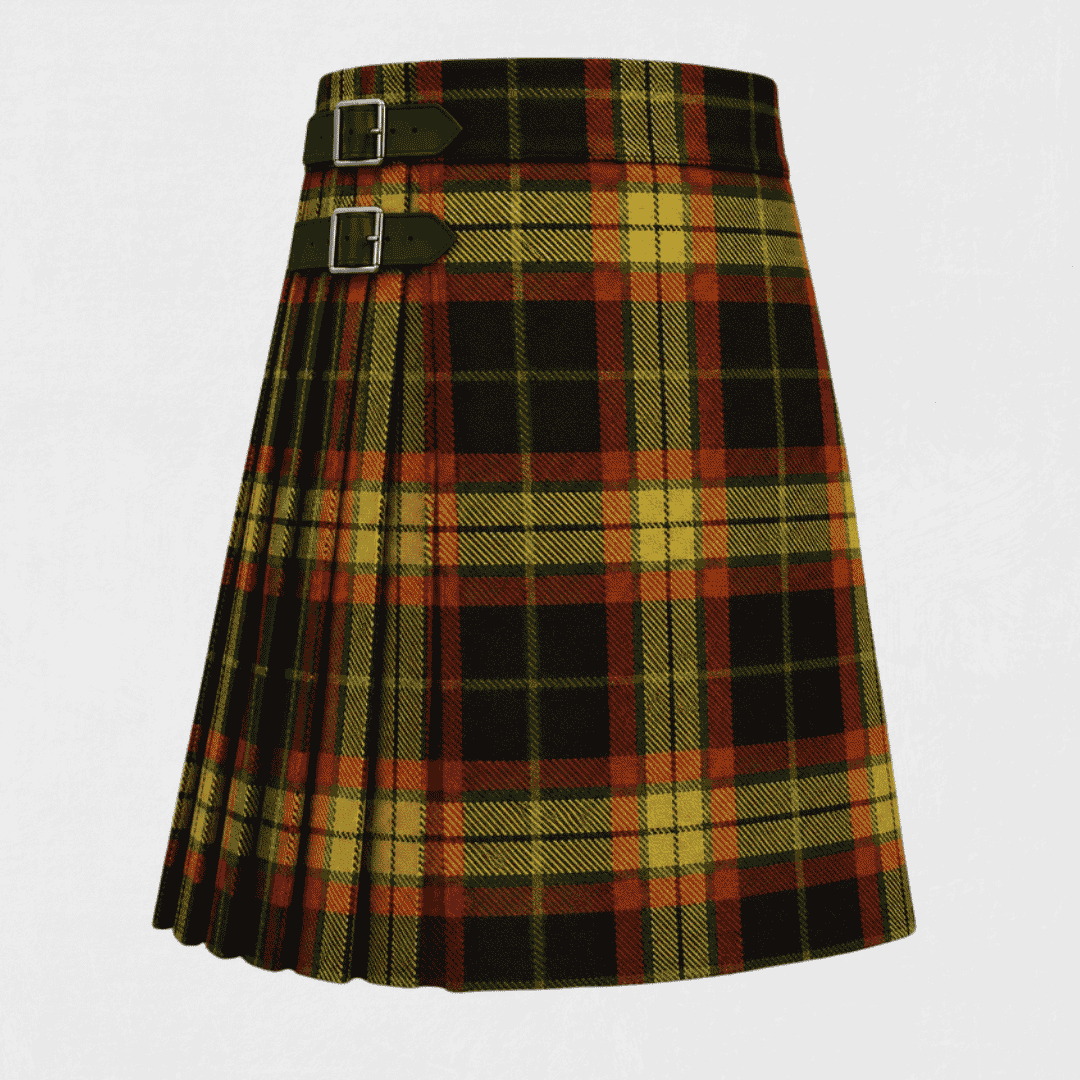 MacMillan Tartan Kilt featuring authentic Scottish clan tartan with traditional pleated Highland design