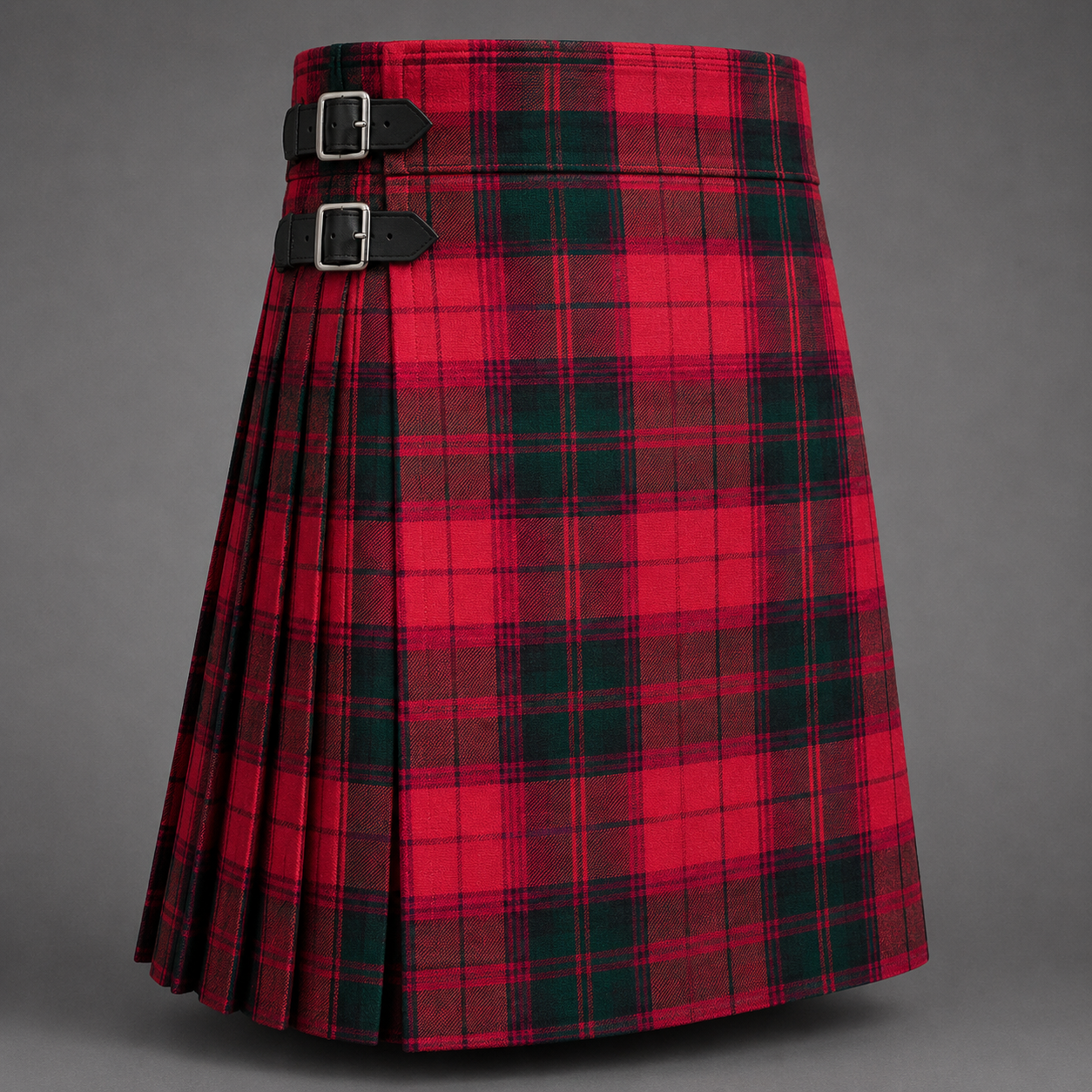 MacNab Tartan Kilt featuring authentic Scottish clan tartan with traditional pleated Highland design