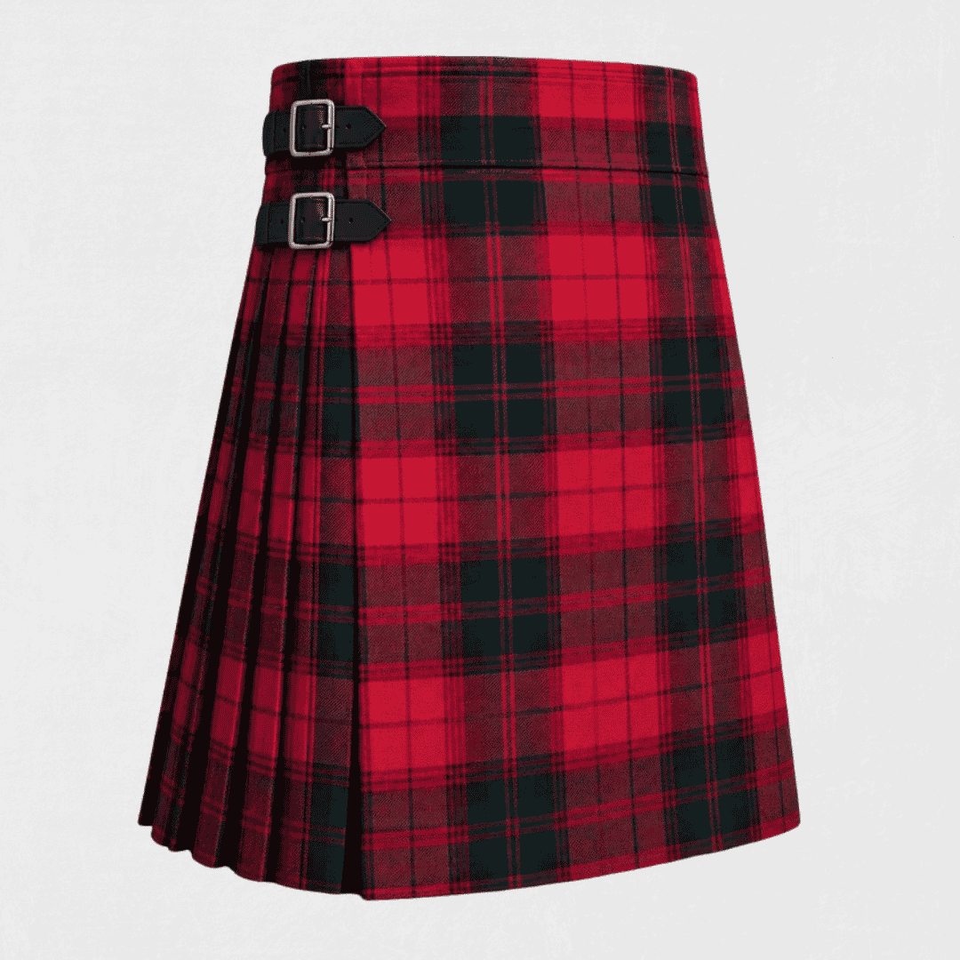 MacNab Tartan Kilt featuring authentic Scottish clan tartan with traditional pleated Highland design